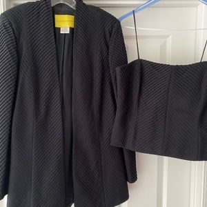 Black Evening Jacket with Spaghetti Strap Top